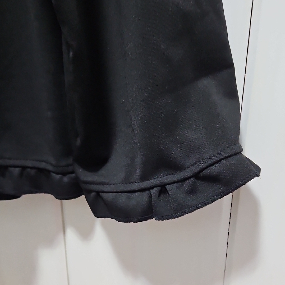 Black Ruffled Open Front Jacket - Picture 4 of 5